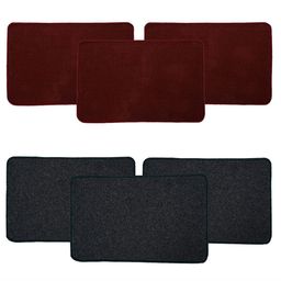 Kuber Industries Maroon & Grey 6 Pieces Microfiber Anti-Skid Doormats-9