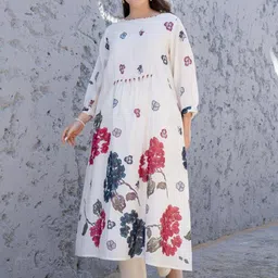CUSTARD Floral Printed Cotton Tunic With Trousers Co-Ords-image-44