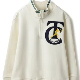 United Colors of Benetton Boys Graphic Printed Applique Regular Fit Mock Neck Sweatshirt-picture-46