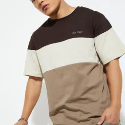 max Men Colourblocked Round Neck Pure Cotton T-shirt-image-56