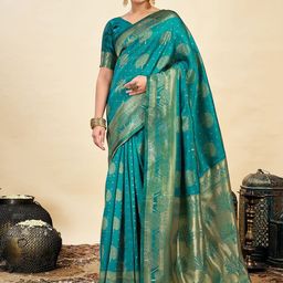 KALINI Ethnic Motifs Woven Design Banarasi Saree-image-98