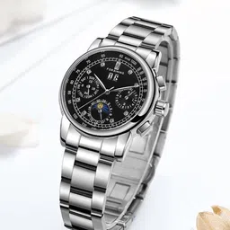 FORSINING Women Patterned Dial & Stainless Steel Bracelet Style Analogue Watch FSG6918M4S1-image-5