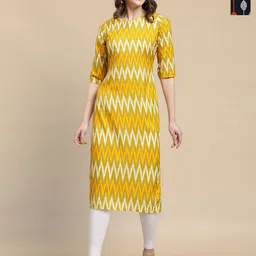 HERE&NOW Selection Of 2 Chevron Printed Round Neck Straight Kurtas-image-97