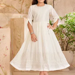 Sangria Girls Sequinned Georgette Gown-picture-45