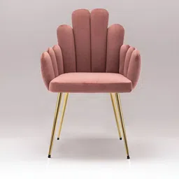 nestroots Art Deco Petals Pink & Gold Toned Art Deco Petals Lounge Chair-image-99