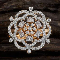 Kushal's Fashion Jewellery Rhodium-Plated Cubic Zirconia Adjustable Finger Ring-image-41