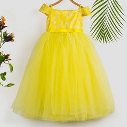 Toy Balloon kids Girls Floral Embroidered Embellished Fit & Flare Maxi Dress-90