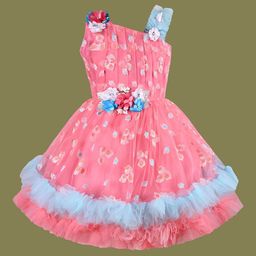Wish Karo Girls Floral Embroidered Net Fit & Flare Dress-image-93