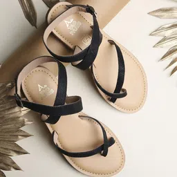 Tao Paris Women Leather Mid-Top Open Toe Flats-8