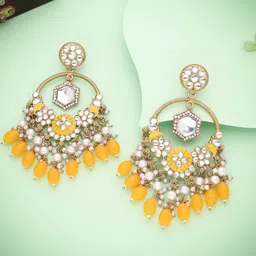 Anouk Diamond Shaped Jhumkas Earrings-image-49