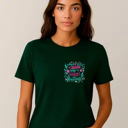 Anikmart Women Typography Printed Round Neck Cotton T-shirt-picture-22