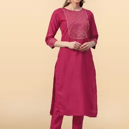 Anouk Rustic Women Geometric Printed Gotta Patti Kurta with Trousers-image-20