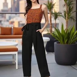 Zima Leto Printed Basic Jumpsuit-image-94