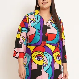 U&F Beyond Women Crepe Shirt Style three-quarter Top-image-65