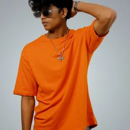 BlendCulture Men Solid Oversized Cotton T-shirt-image-17