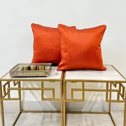 DIHIKA Rust Set of 2 Square Cushion Covers-3