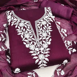 KALINI Floral Embroidered Unstitched Dress Material-image-31