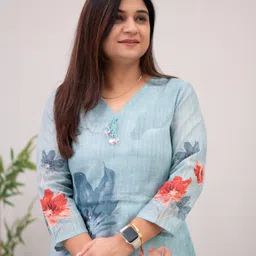 GoSriKi Floral Printed Straight Kurta with Trousers-picture-58