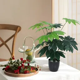 Home Bloom Green & Black Artificial Guiana Chestnut Plant With Pot-30