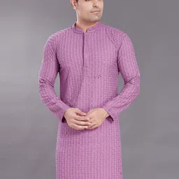 PulseIQ Men Thread Work Kurta-image-87