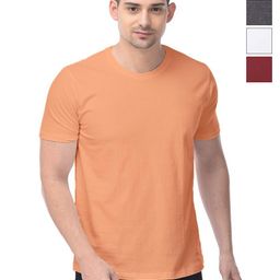 COLOR CAPITAL Unisex Pack Of 4 Solid Round Neck Cotton T-shirts-image-88
