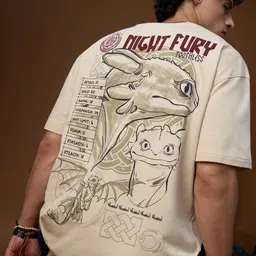 The Souled Store Oversized Shadow Wings Graphic Printed Pure Cotton T-Shirt-picture-3
