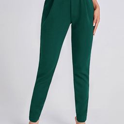 Moda Rapido Women Comfort Wrinkle Free Pleated Trousers-picture-8