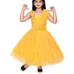 Zenat Yellow Polyester Dresses-33