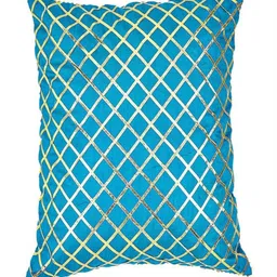 MERA HAAT Blue Checked Square Cushion Covers-image-57