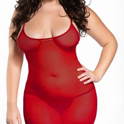 GuSo Shopee Women Maroon Net Baby Dolls-picture-15