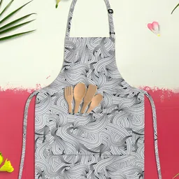 ArtzFolio Black & White Printed Cotton Apron-image-65