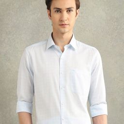 Arrow Italian Elegance Self Design Spread Collar Formal Cotton Shirt-picture-0