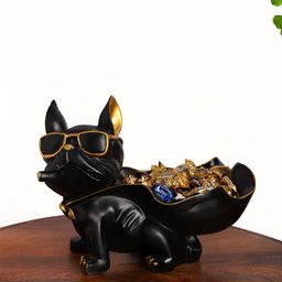 INTERNATIONAL GIFT Animal Showpiece Gold-Toned Bulldog Birds & Animals Figurine Showpiece-image-94