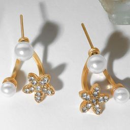 Estailo fashion Gold Plated Artificial Stones Studded & Beaded Contemporary Studs-image-82