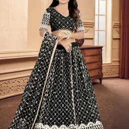 F Plus Fashion Black Net Lehenga Choli-picture-33