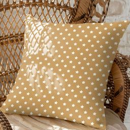 CASABLEU Spring Gallery Brown & White 2 Pieces Star Printed Square Cushion Covers-14
