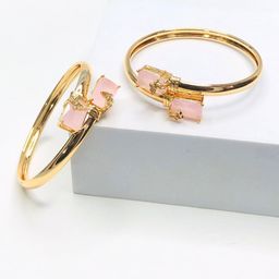 RKB Sales Set Of 2 Gold-Plated American Diamond Studded Bangles-image-62