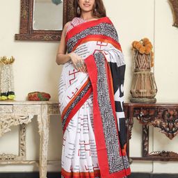 JAIPURI PRINT Kalamkari Pure Cotton Block Print Saree-2