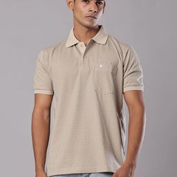 V-Mart Men Geometric Printed Polo Collar Cotton T-shirt-picture-0