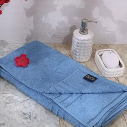 Monte Carlo Blue Cotton 340 GSM Bath Towel-11