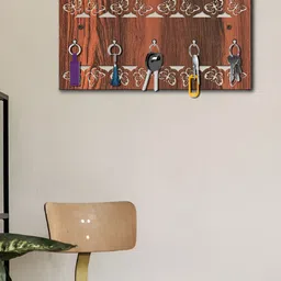 OLIVE TREE Brown 5 Hooks Wooden Key Holder-image-42