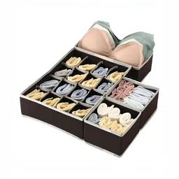 HOUSE OF QUIRK Brown Set of 4 Regular Drawer Organiser Organisers-8