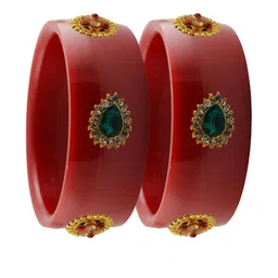 Vidhya Kangan Red Plastic Bangles-image-89