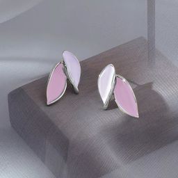 KRENOZSilver Plated Leaf Shaped Studs-20