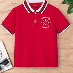 YK X Trampoline Boys Brand Logo Printed Polo Collar T-Shirt-picture-5