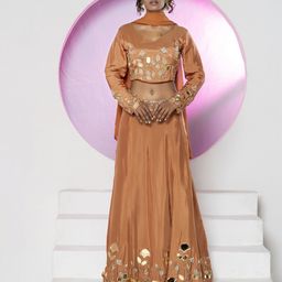 GloballyRonakRBafna Embroidered Zardozi Made to Measure Lehenga & Blouse With Dupatta-image-14