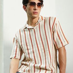 Campus Sutra Men Striped Polo Collar Cotton T-shirt-picture-25