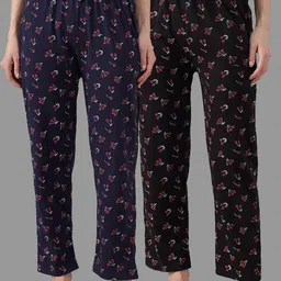Women Pack Of 2 Relaxed-Fit Casual Wear Lounge Pants/Pyjama-image-101