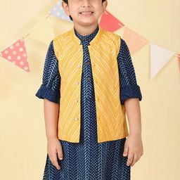 Fabindia Boys Woven Design Cotton Nehru Jackets-28
