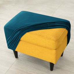 HOKIPO Blue Velvet Wing Chair Cover-image-104
